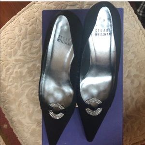 Black Silk dress pumps